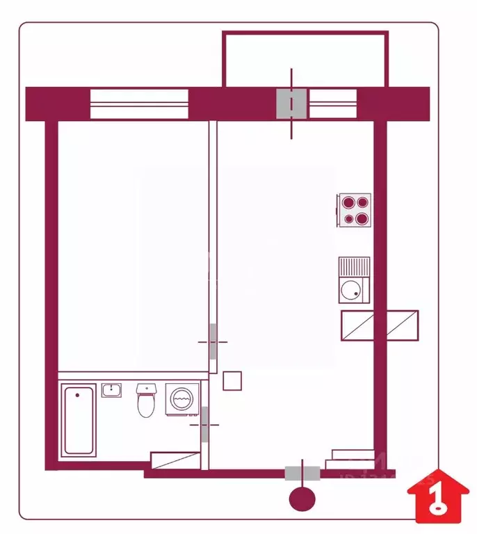 1-к кв. Омская область, Омск ул. 70 лет Октября, 10/3 (43.9 м) - Фото 2