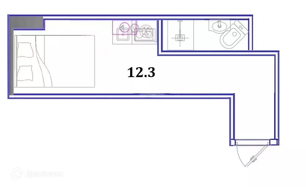 Продаётся квартира-студия, 12.3 м - Фото 1