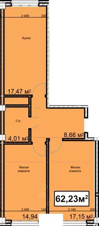2-к кв. Ставропольский край, Ессентуки ул. Благодатная, 22к1 (62.23 м) - Фото 1