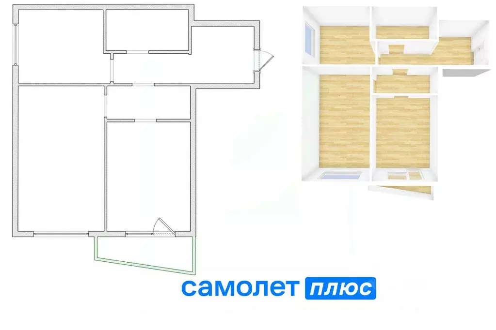2-к кв. Кемеровская область, Кемерово ул. Серебряный Бор, 24к5 (55.3 ... - Фото 0