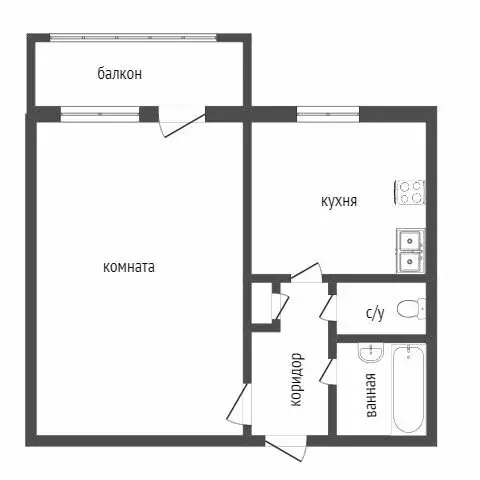 1-комнатная квартира: Нижний Тагил, улица Юности, 45 (34.9 м) - Фото 1