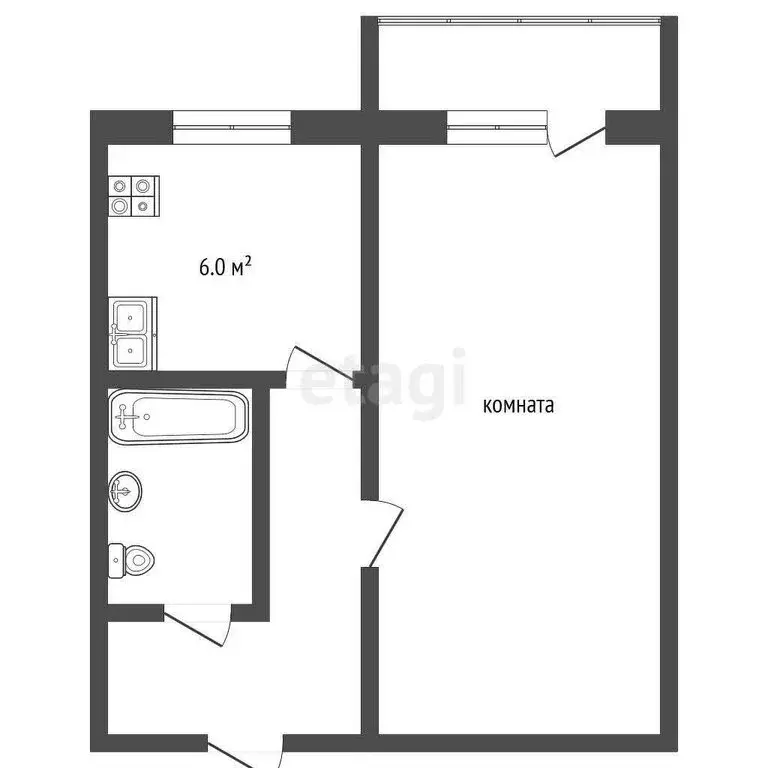 1-комнатная квартира: Головачёво, улица Мира, 101 (31.1 м) - Фото 0