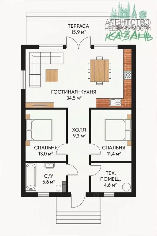 Дом в Татарстан, Лаишевский район, с. Сокуры Молодежная ул. (90 м) - Фото 2