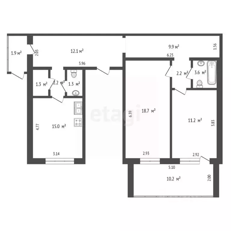 3-к кв. Крым, Евпатория ул. Тимирязева, 4 (77.5 м) - Фото 1