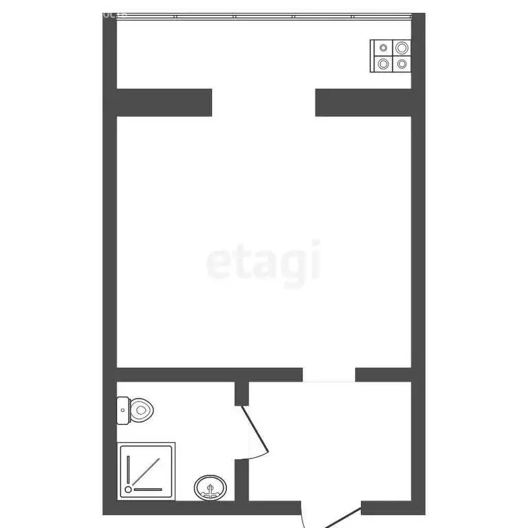 Квартира-студия: Тюмень, улица Мельникайте, 63 (15.6 м) - Фото 1