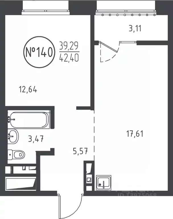 1-к кв. Иркутская область, Иркутск ул. Эдуара Дьяконова, 11 (42.4 м) - Фото 0