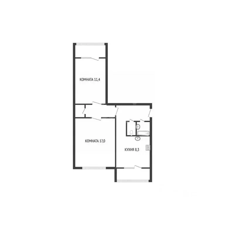 2-к кв. Смоленская область, Смоленск ул. Авиаторов, 5Б (52.8 м) - Фото 1