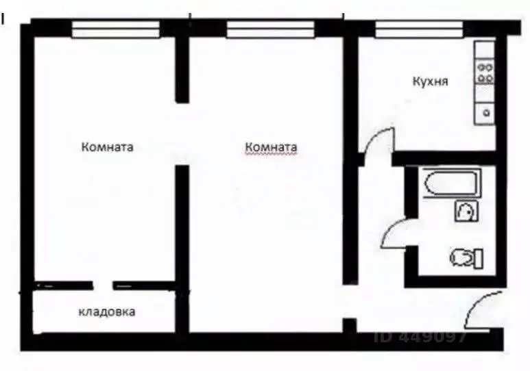 2-к кв. Смоленская область, Ярцево ул. Чернышевского, 18 (44.9 м) - Фото 2