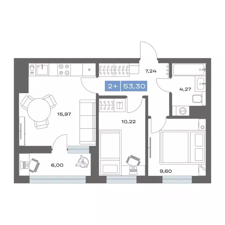 2-к кв. Тюменская область, Тобольск пер. Радищева, 17 (53.3 м) - Фото 1