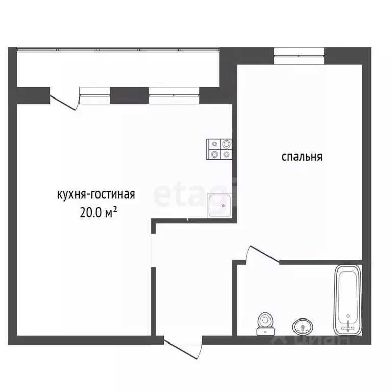 1-к кв. Московская область, Воскресенск Лопатинский мкр, пер. ... - Фото 2