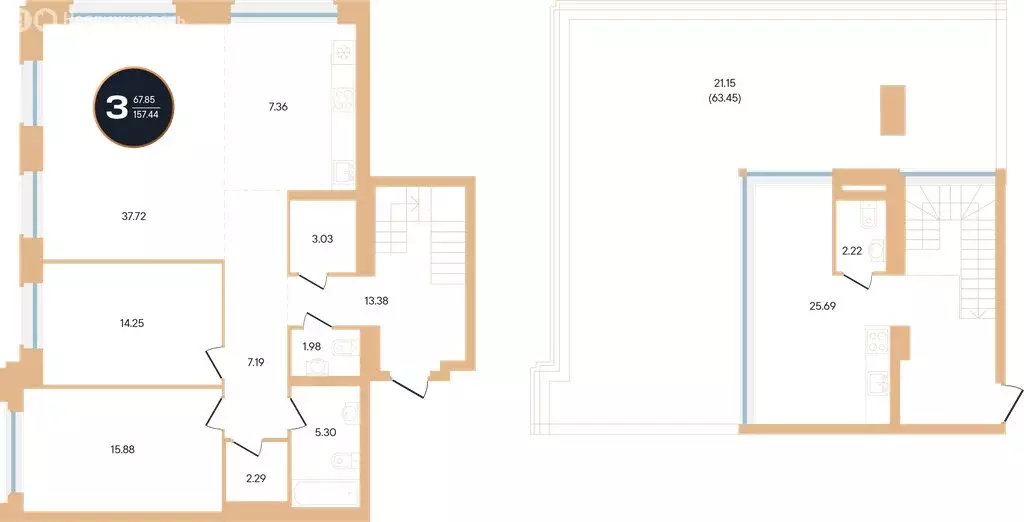 3-комнатная квартира: Уфа, улица Рихарда Зорге, 73/1 (152.4 м) - Фото 0