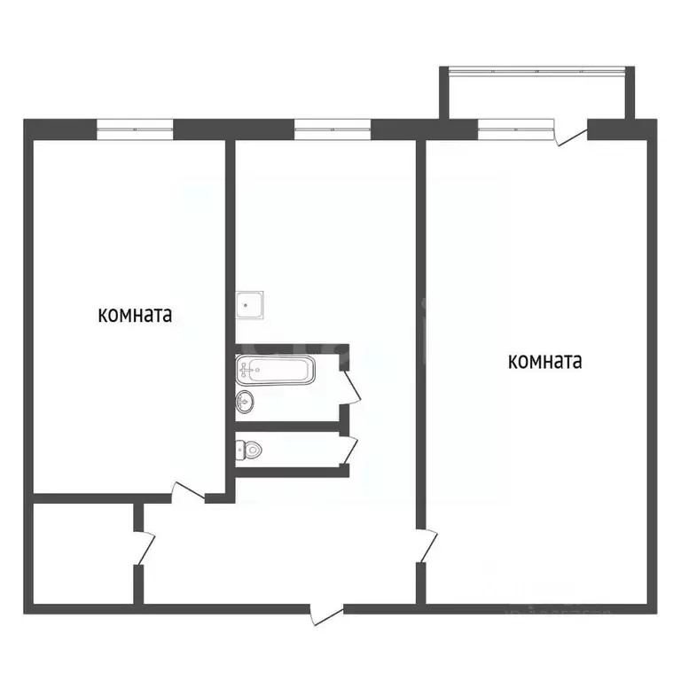 2-к кв. Иркутская область, Иркутск ул. Фридриха Энгельса, 4 (44.1 м) - Фото 2