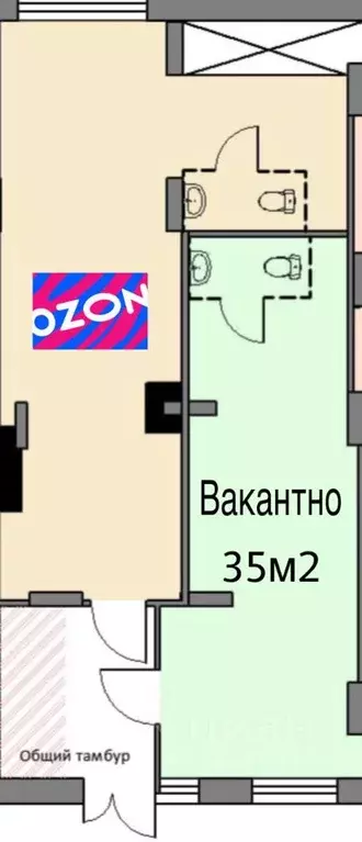 Помещение свободного назначения в Москва Прокшино жилой комплекс (35 ... - Фото 2