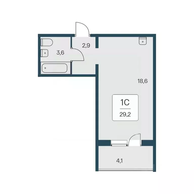 Студия Новосибирская область, Новосибирск Кедровая ул., 80/3 (29.2 м) - Фото 0