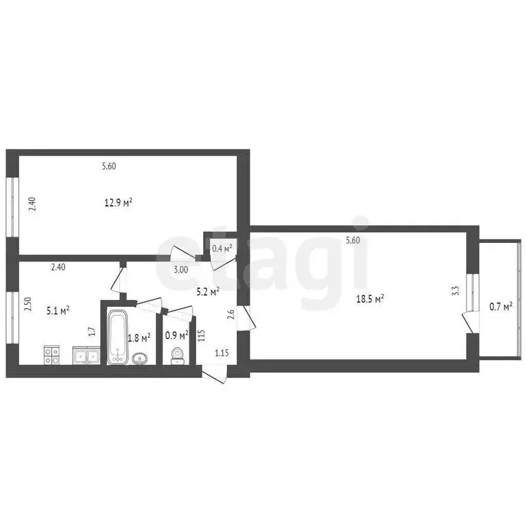 2-комнатная квартира: Саранск, проспект 50 лет Октября, 4 (44 м) - Фото 1