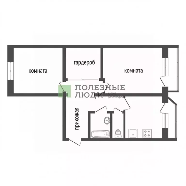 2-к кв. Красноярский край, Красноярск 9 Мая ул., 55 (55.4 м) - Фото 1