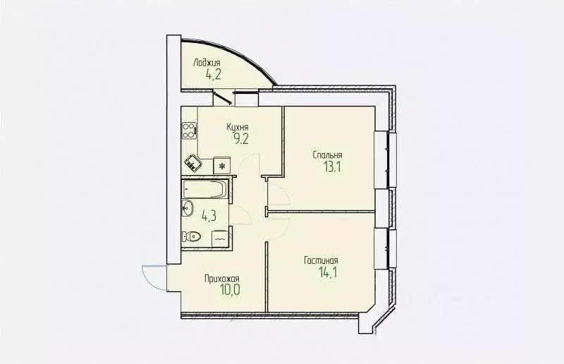 2-к кв. Кировская область, Киров Завода ОЦМ мкр,  (53.3 м) - Фото 0