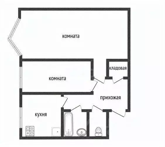 2-к кв. Ленинградская область, Кириши Волховская наб., 4 (42.4 м) - Фото 0