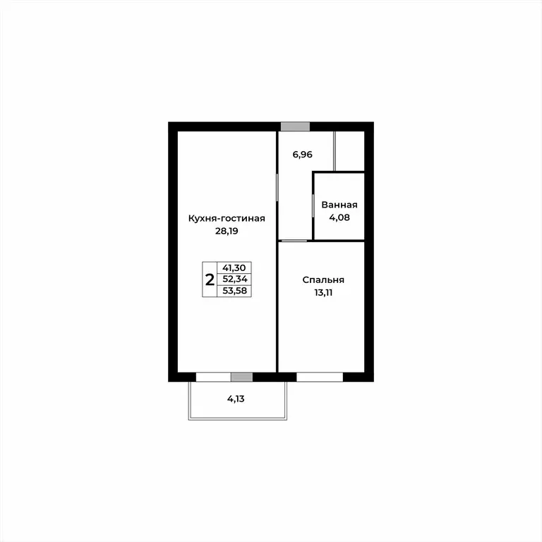 Продаётся 2-к квартира, 53.58 м - Фото 1