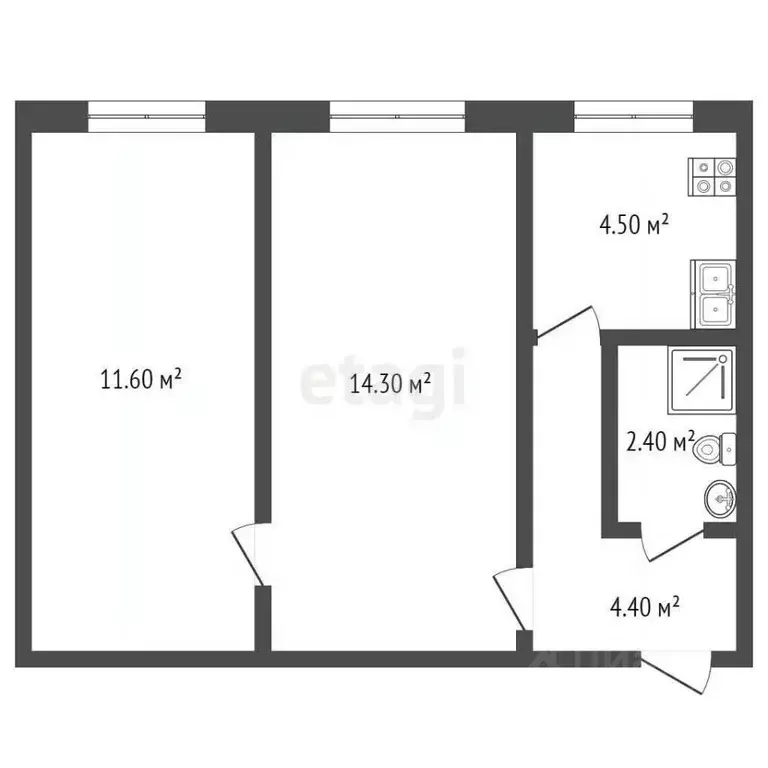 2-к кв. Севастополь ул. Супруна, 8 (38.0 м) - Фото 1