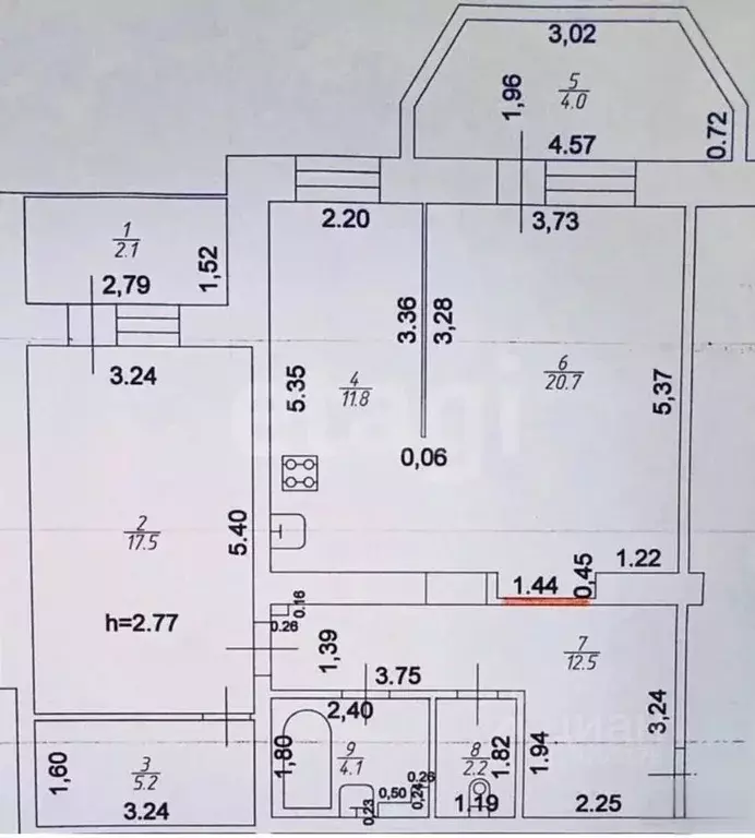 2-к кв. Татарстан, Казань ул. Мидхата Булатова, 5 (73.6 м) - Фото 2
