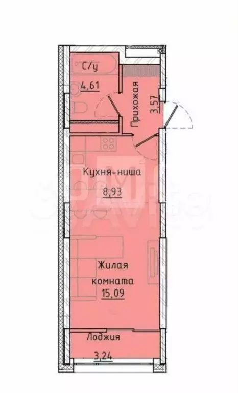 Квартира-студия, 35 м, 12/30 эт. - Фото 1