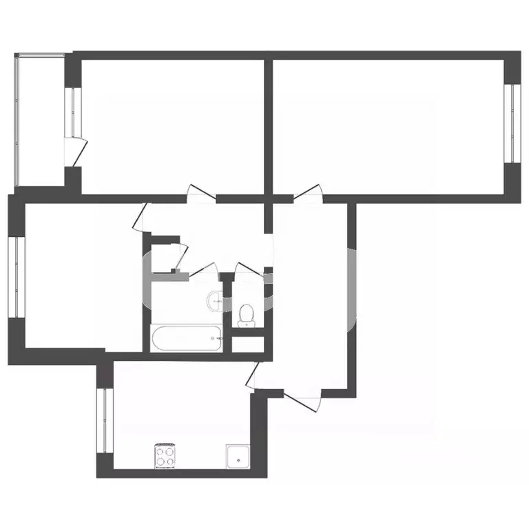 3-к кв. Белгородская область, Белгород ул. Губкина, 21 (63.0 м) - Фото 2