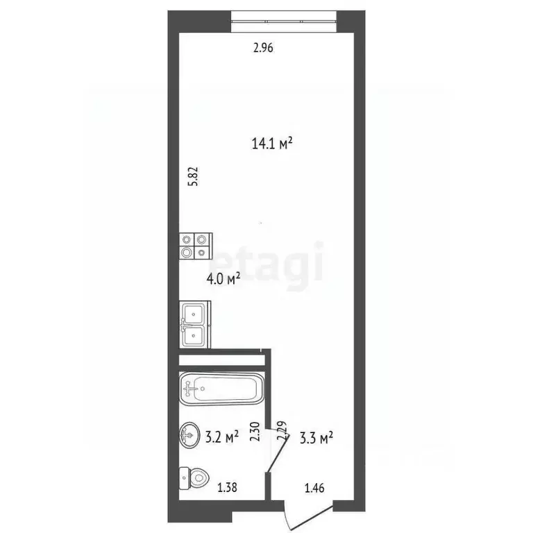 Студия Крым, Симферополь ул. Беспалова (25.0 м) - Фото 1