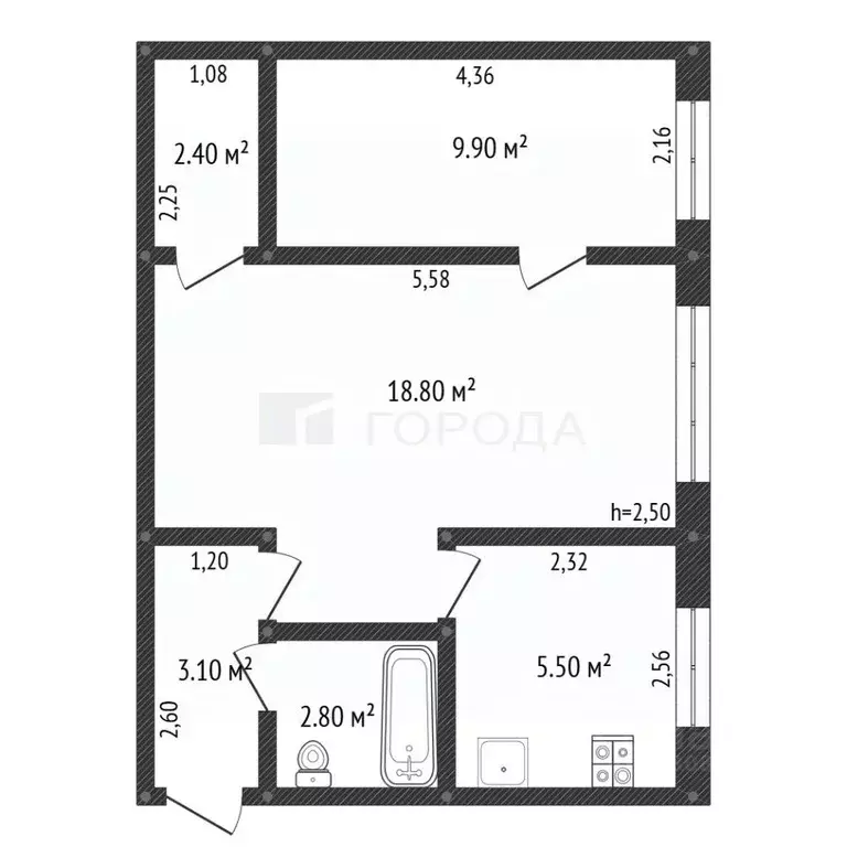 2-к кв. Кемеровская область, Прокопьевск ул. Кучина, 16 (42.0 м) - Фото 2