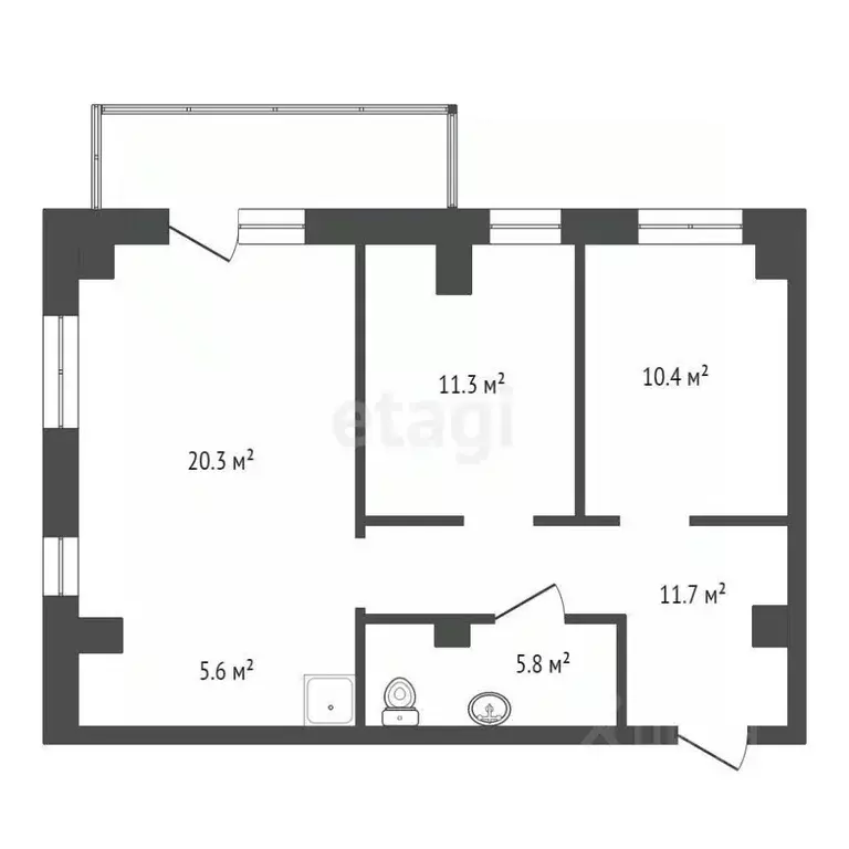3-к кв. Красноярский край, Красноярск Норильская ул., 18В (64.3 м) - Фото 2