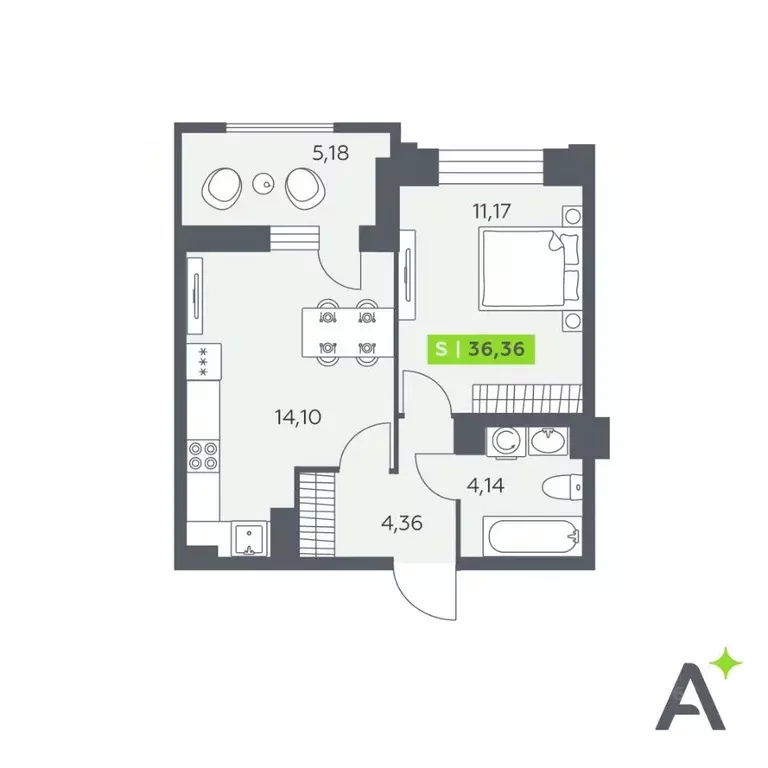 1-к кв. Ленинградская область, Всеволожский район, Заневское городское ... - Фото 1