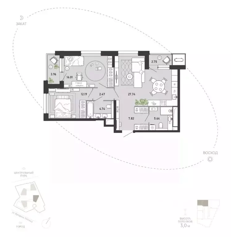 2-к кв. Тульская область, Тула ул. Фридриха Энгельса, 70А (83.32 м) - Фото 0