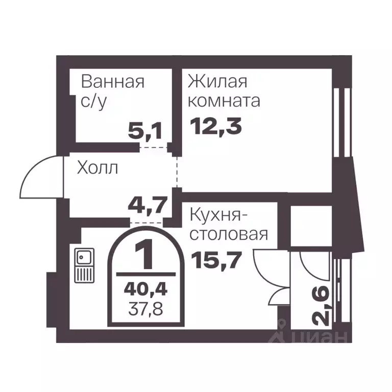 1-к кв. Челябинская область, Челябинск просп. Ленина, 19В (37.8 м) - Фото 1