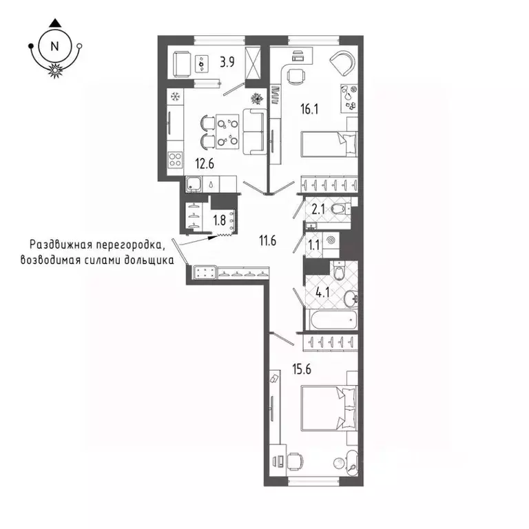 2-к кв. Санкт-Петербург бул. Измайловский, 9 (66.7 м) - Фото 0