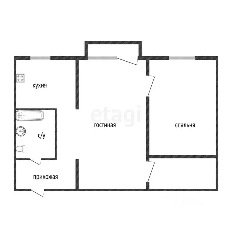 2-к кв. Костромская область, Кострома ул. Димитрова, 4 (41.3 м) - Фото 1