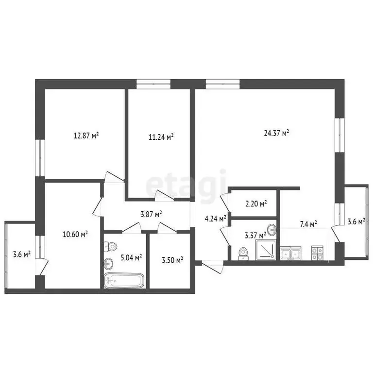 4-комнатная квартира: Ярославский муниципальный округ, деревня ... - Фото 1