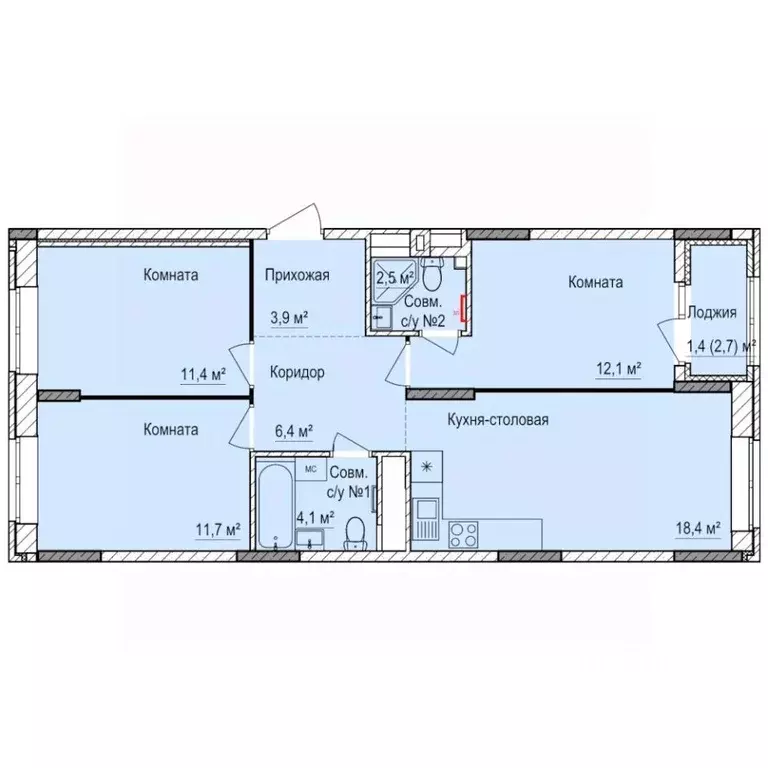 3-к кв. Удмуртия, Ижевск Буммаш жилрайон, Покровский жилой комплекс ... - Фото 1
