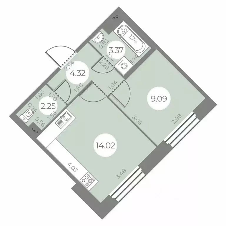 1-к кв. Санкт-Петербург ул. Маршала Захарова, 8 (33.05 м) - Фото 0