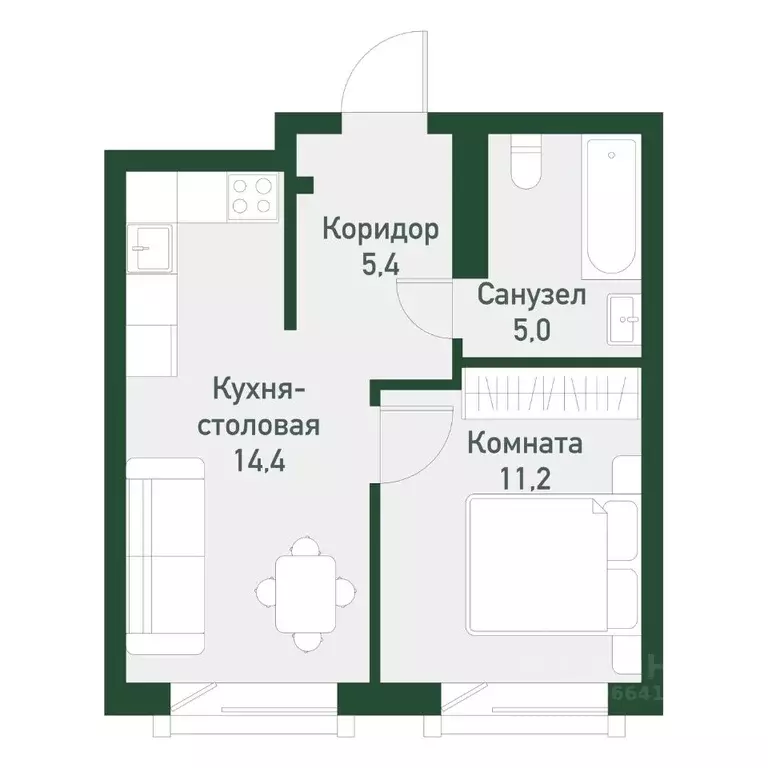 1-к кв. Челябинская область, Челябинский городской округ, пос. ... - Фото 1