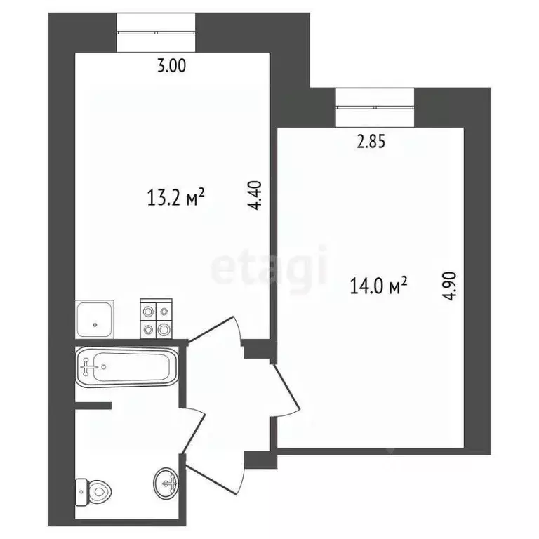 1-к кв. Ханты-Мансийский АО, Сургут ул. Крылова, 19 (32.9 м) - Фото 1