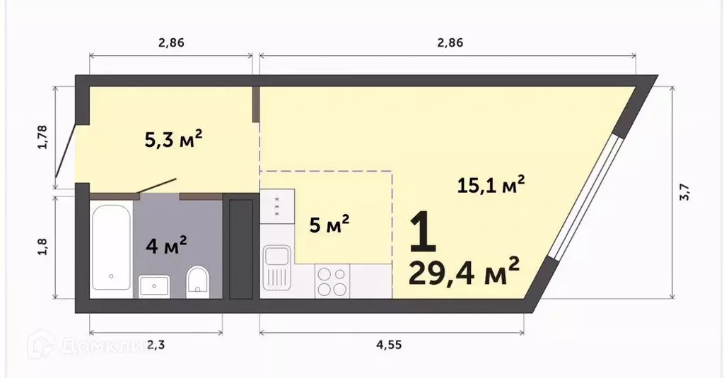 Продаётся квартира-студия, 29.4 м - Фото 0