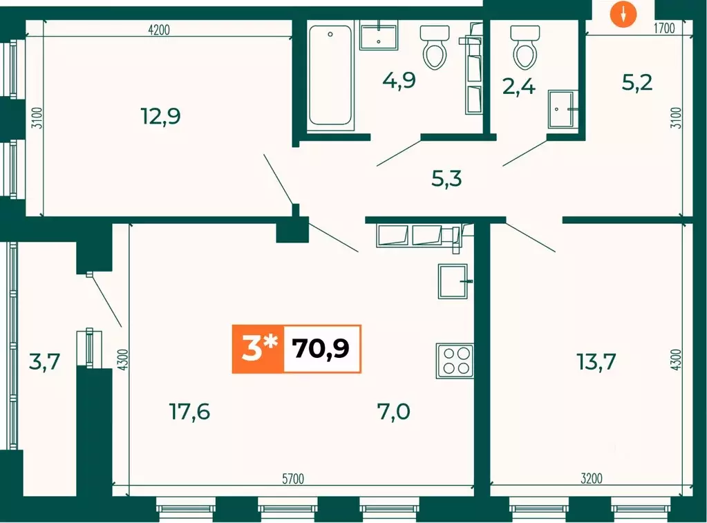 Студия Свердловская область, Екатеринбург ВИЗ жилрайон, Квартал Сюжеты ... - Фото 0