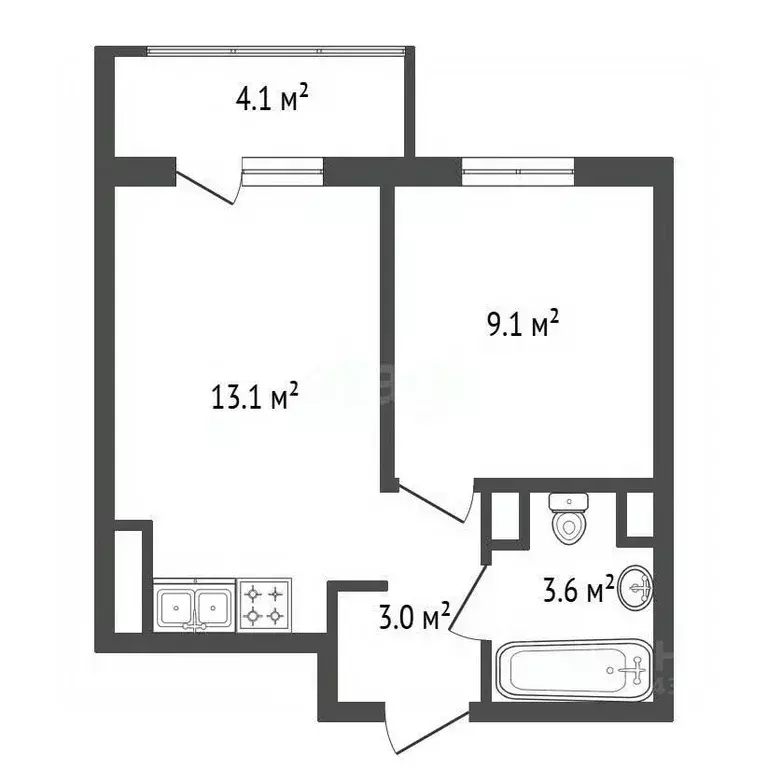 1-к кв. Ленинградская область, Мурино Всеволожский район, просп. ... - Фото 2