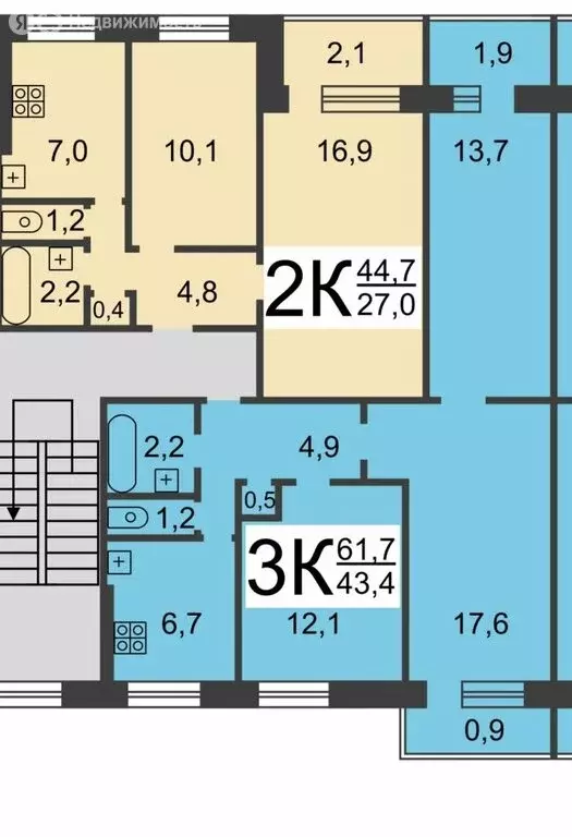 3-комнатная квартира: Нижний Новгород, улица Бонч-Бруевича, 3 (58.9 м) - Фото 0