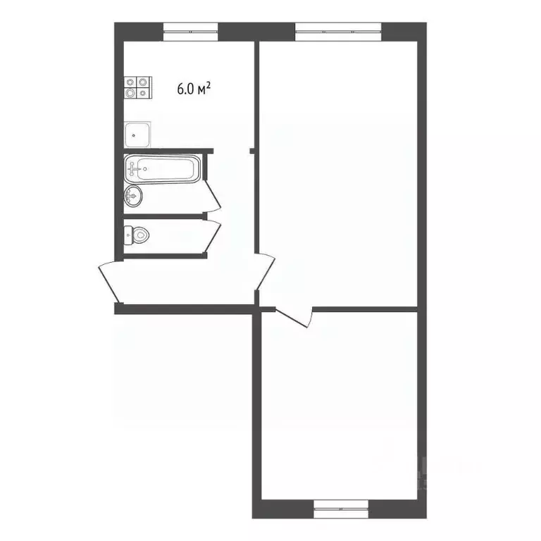 2-к кв. Владимирская область, Муром ул. Дзержинского, 46 (43.5 м) - Фото 1