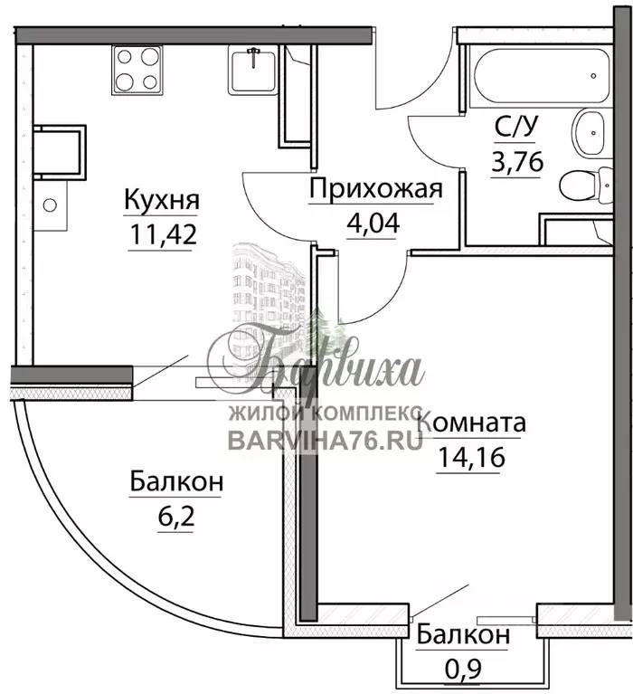1-к кв. Ярославская область, Ярославский муниципальный округ, пос. ... - Фото 1