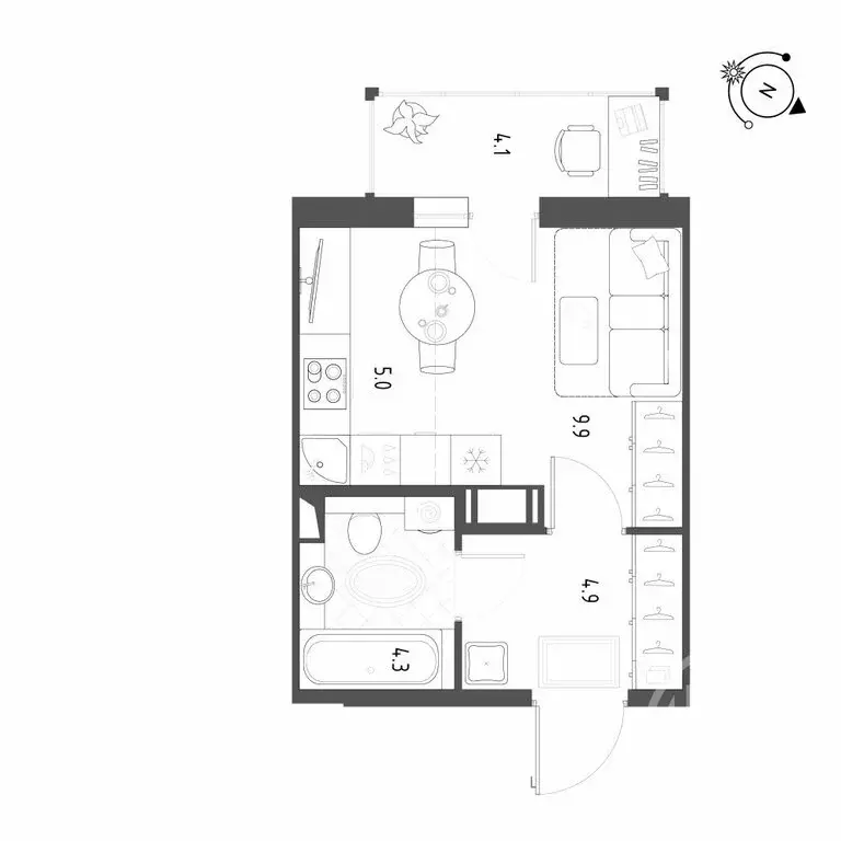 Квартира-студия: Шушары, Чудовская улица, 14к1 (25.1 м) - Фото 0