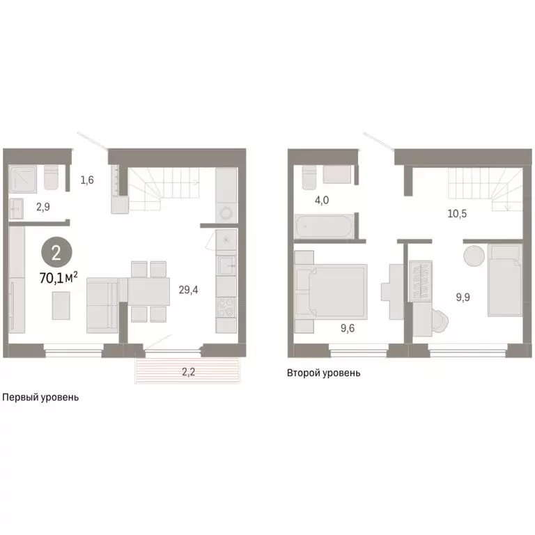 2-комнатная квартира: Новосибирский район, рабочий посёлок Краснообск, ... - Фото 2