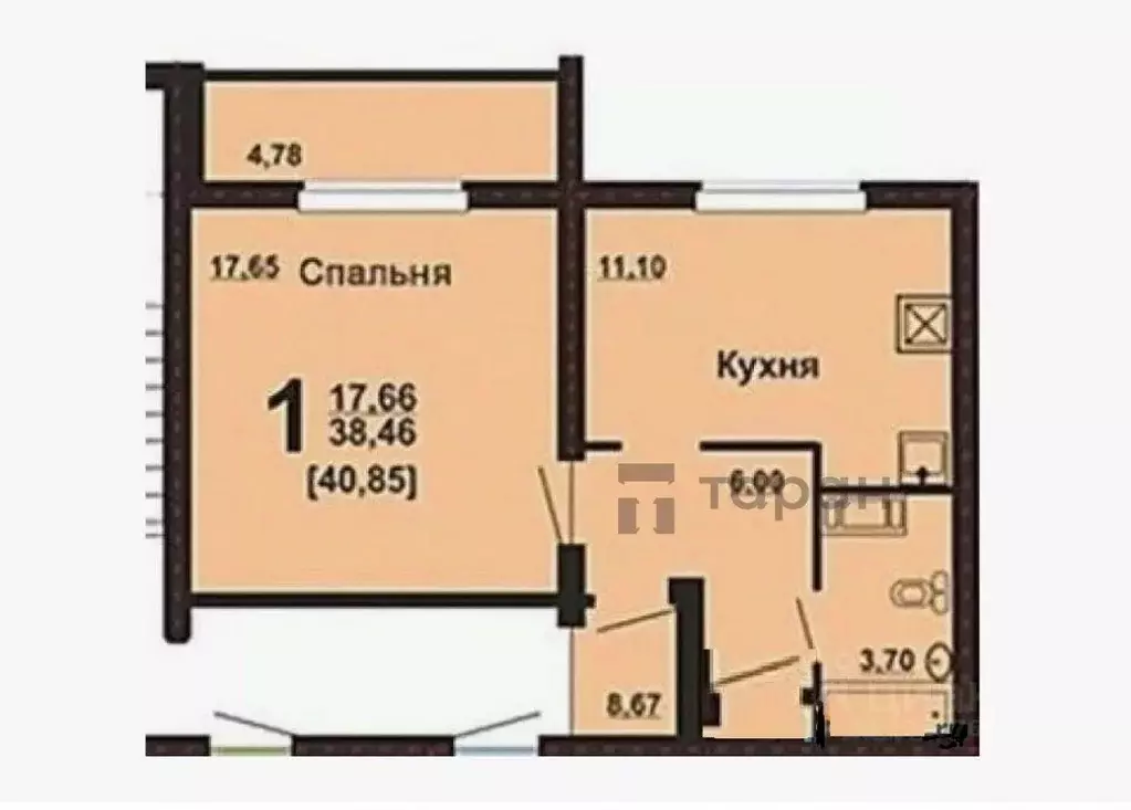 1-к кв. Челябинская область, Челябинск ул. Мусы Джалиля, 15 (39.1 м) - Фото 2