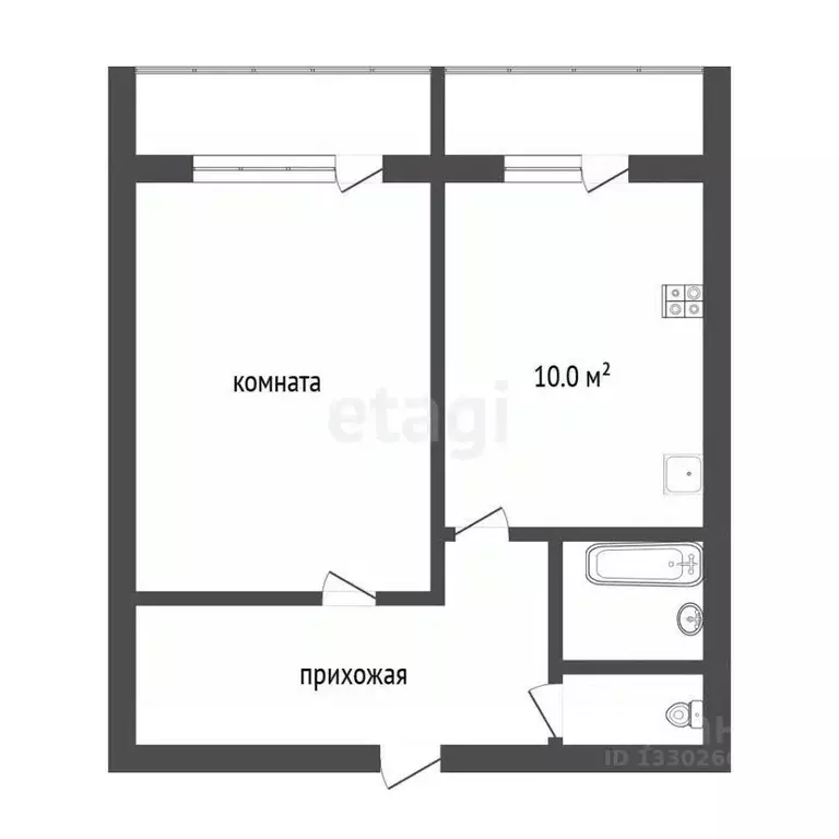 1-к кв. Ханты-Мансийский АО, Сургут Университетская ул., 29/2 (43.5 м) - Фото 2